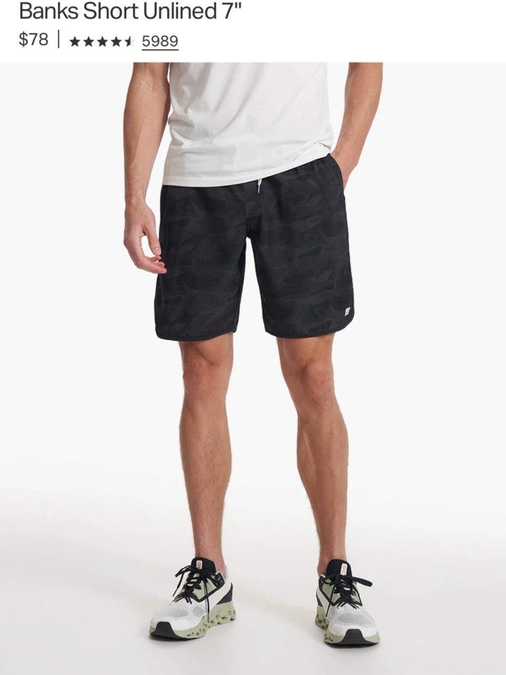 Vuori Camo Banks Short Unlined